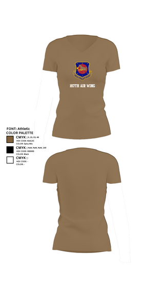 Womens Short Sleeve Vneck Shirt, 167th air wing, , Teamtime, Team time, sublimation, custom sports apparel, team uniforms, spirit wear, spiritwear, sports uniforms, custom shirts, team store, custom team store, fundraiser sports, apparel fundraiser