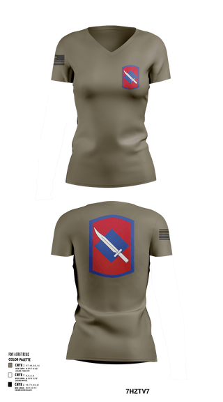 Womens Short Sleeve Vneck Shirt, 39th Infantry Brigade, , Teamtime, Team time, sublimation, custom sports apparel, team uniforms, spirit wear, spiritwear, sports uniforms, custom shirts, team store, custom team store, fundraiser sports, apparel fundraiser