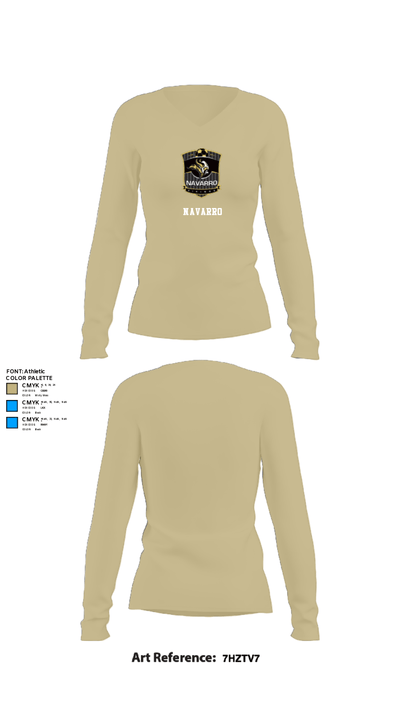 Navarro 68865443 Women's Long Sleeve V-neck Shirt - 25