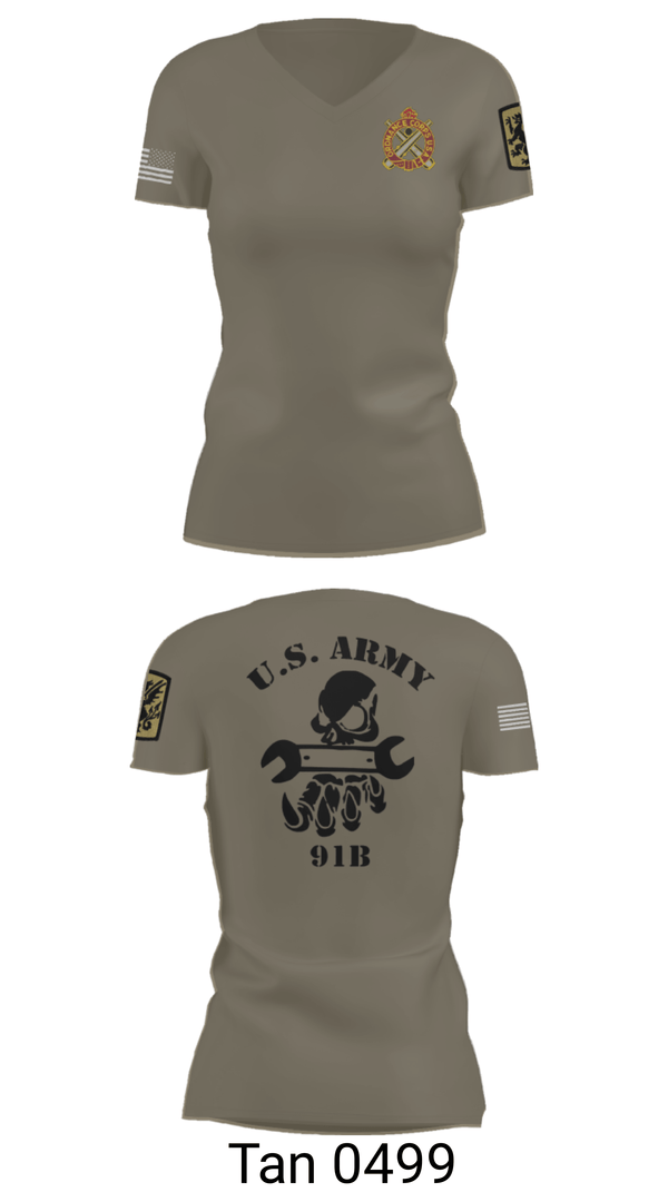 Womens Short Sleeve Vneck Shirt, 411TH, Army, Teamtime, Team time, sublimation, custom sports apparel, team uniforms, spirit wear, spiritwear, sports uniforms, custom shirts, team store, custom team store, fundraiser sports, apparel fundraiser