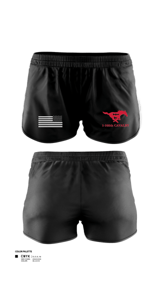 Womens Shorts, 1-105th Cavalry, National Guard, Teamtime, Team time, sublimation, custom sports apparel, team uniforms, spirit wear, spiritwear, sports uniforms, custom shirts, team store, custom team store, fundraiser sports, apparel fundraiser
