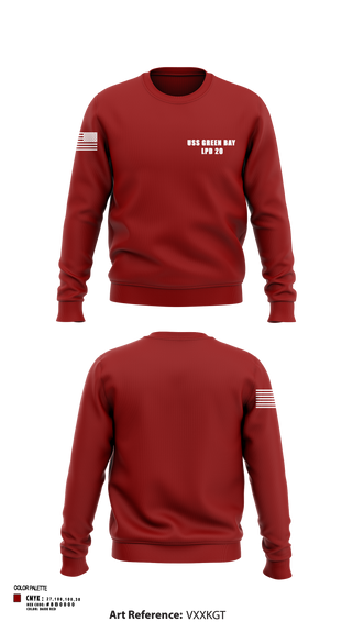 Crew Neck Sweatshirt, USS GREEN BAY LPD 20, Navy, Teamtime, Team time, sublimation, custom sports apparel, team uniforms, spirit wear, spiritwear, sports uniforms, custom shirts, team store, custom team store, fundraiser sports, apparel fundraiser