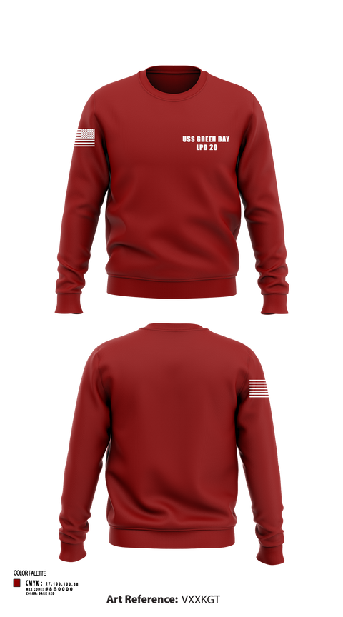 Crew Neck Sweatshirt, USS GREEN BAY LPD 20, Navy, Teamtime, Team time, sublimation, custom sports apparel, team uniforms, spirit wear, spiritwear, sports uniforms, custom shirts, team store, custom team store, fundraiser sports, apparel fundraiser