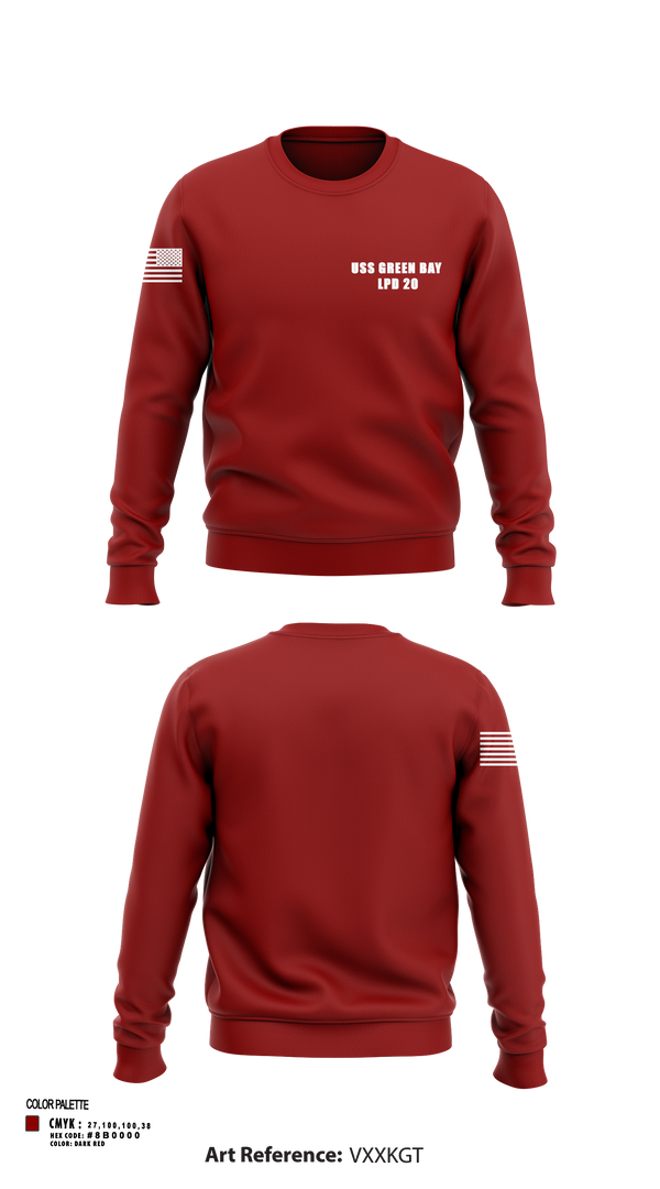 Crew Neck Sweatshirt, USS GREEN BAY LPD 20, Navy, Teamtime, Team time, sublimation, custom sports apparel, team uniforms, spirit wear, spiritwear, sports uniforms, custom shirts, team store, custom team store, fundraiser sports, apparel fundraiser