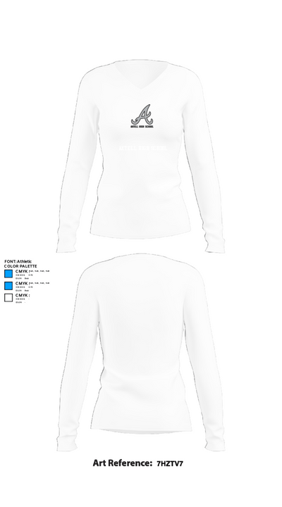 Axtell High School 87090286 Women's Long Sleeve V-neck Shirt - 15