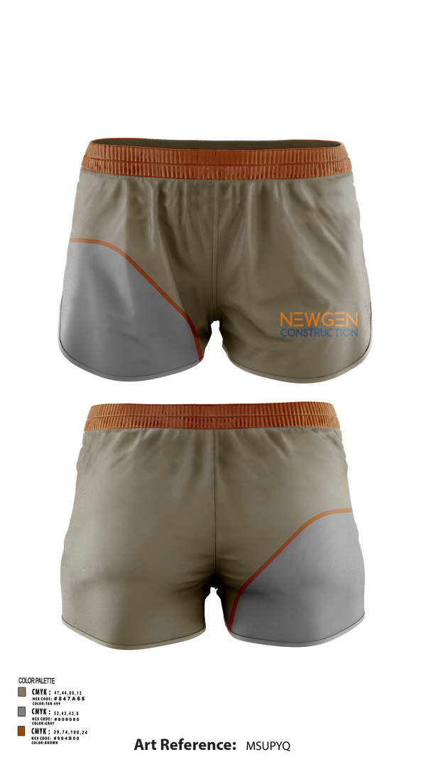 Womens Shorts, Newgen Constrction, , Teamtime, Team time, sublimation, custom sports apparel, team uniforms, spirit wear, spiritwear, sports uniforms, custom shirts, team store, custom team store, fundraiser sports, apparel fundraiser