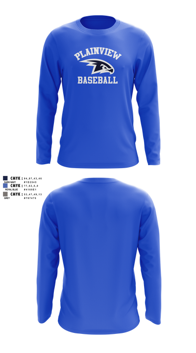 Plainview Little League 37284213 Long Sleeve Performance Shirt 22