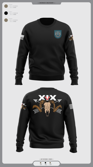 Crew Neck Sweatshirt, 5/19th SFG, National Guard, Teamtime, Team time, sublimation, custom sports apparel, team uniforms, spirit wear, spiritwear, sports uniforms, custom shirts, team store, custom team store, fundraiser sports, apparel fundraiser