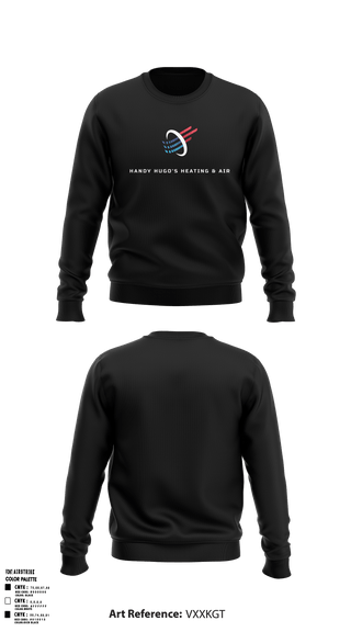 Crew Neck Sweatshirt, Handy Hugo’s Heating & Air, , Teamtime, Team time, sublimation, custom sports apparel, team uniforms, spirit wear, spiritwear, sports uniforms, custom shirts, team store, custom team store, fundraiser sports, apparel fundraiser