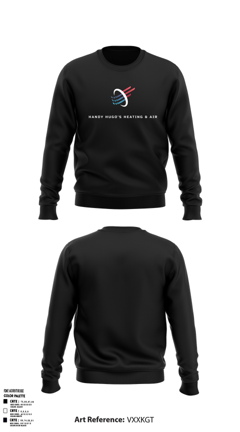 Crew Neck Sweatshirt, Handy Hugo’s Heating & Air, , Teamtime, Team time, sublimation, custom sports apparel, team uniforms, spirit wear, spiritwear, sports uniforms, custom shirts, team store, custom team store, fundraiser sports, apparel fundraiser