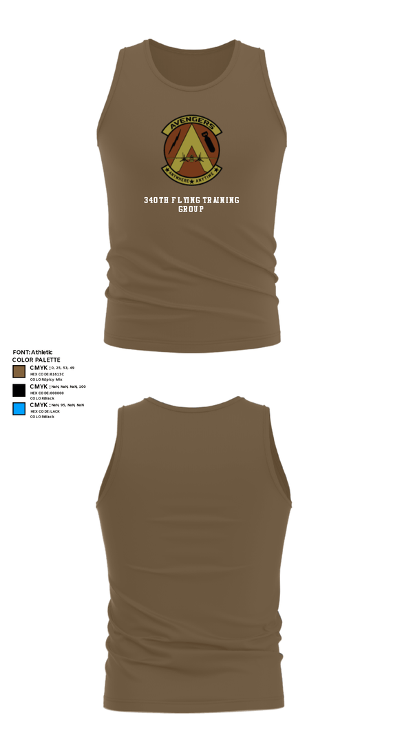 Tank Top, 340th Flying Training Group, Air Force, Teamtime, Team time, sublimation, custom sports apparel, team uniforms, spirit wear, spiritwear, sports uniforms, custom shirts, team store, custom team store, fundraiser sports, apparel fundraiser
