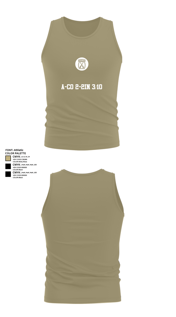 Tank Top, a-co 2-2in 3/10, Army, Teamtime, Team time, sublimation, custom sports apparel, team uniforms, spirit wear, spiritwear, sports uniforms, custom shirts, team store, custom team store, fundraiser sports, apparel fundraiser