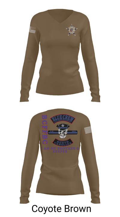 Bluecrew law enforcement motorcycle club 56909917 Women's Long Sleeve V-neck Shirt - 16