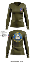 11th Infantry Division (ABN) 83666324 Women's Long Sleeve V-neck Shirt - 1