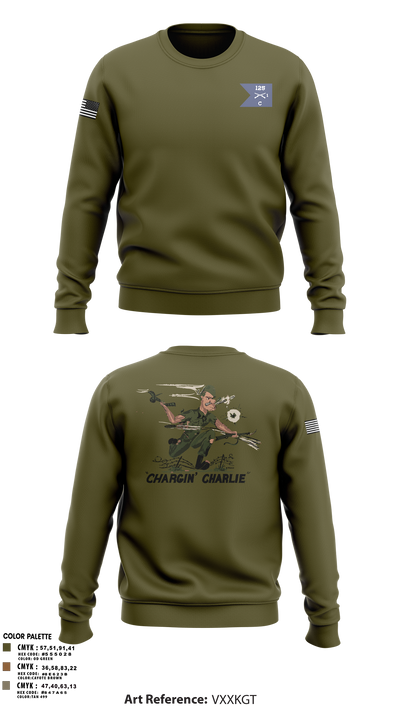 C Co 1-125th IN 33854609 Crew Neck Sweatshirt - 1