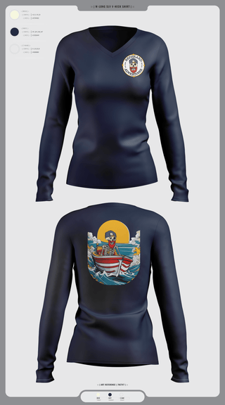 Womens Long Sleeve Vneck Shirt 1, Red beard Adventures, , Teamtime, Team time, sublimation, custom sports apparel, team uniforms, spirit wear, spiritwear, sports uniforms, custom shirts, team store, custom team store, fundraiser sports, apparel fundraiser