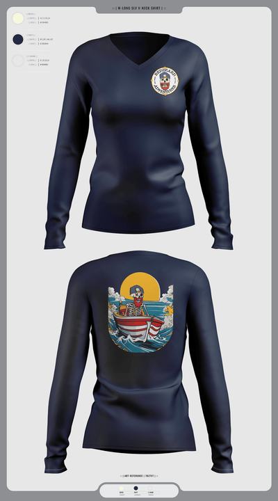 Red beard Adventures 16811044 Women's Long Sleeve V-neck Shirt -1 13