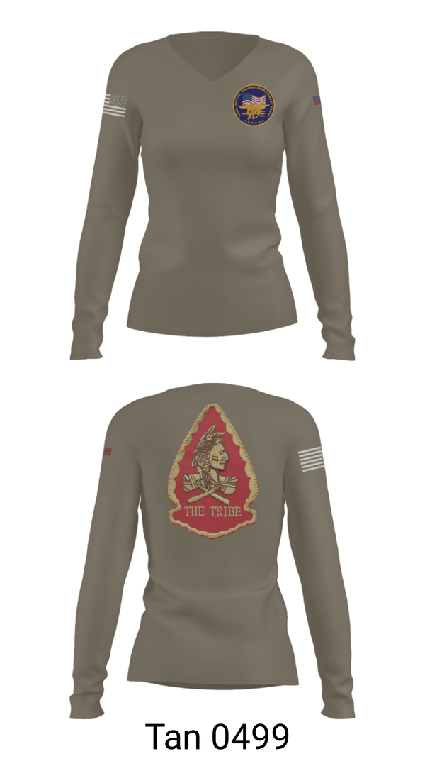 Women's Long Sleeve Vneck Shirt, Naval Special Warfare Development Group, Navy, Teamtime, Team time, sublimation, custom sports apparel, team uniforms, spirit wear, spiritwear, sports uniforms, custom shirts, team store, custom team store, fundraiser sports, apparel fundraiser