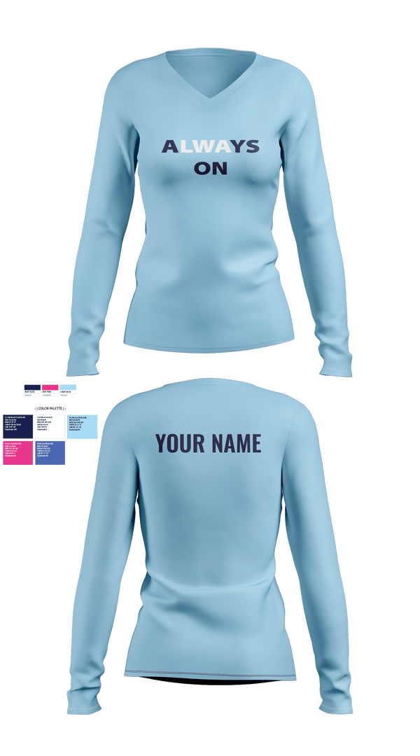 Womens Long Sleeve Vneck Shirt, Living Word Academy Volleyball, Women's Volleyball, Teamtime, Team time, sublimation, custom sports apparel, team uniforms, spirit wear, spiritwear, sports uniforms, custom shirts, team store, custom team store, fundraiser sports, apparel fundraiser