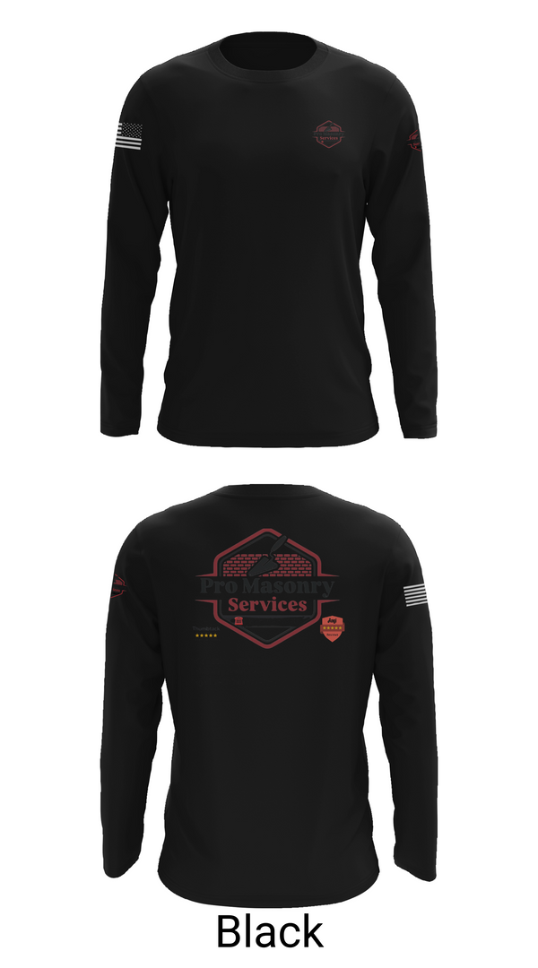 Long Sleeve Performance Shirt, Pro Masonry Services LLC, , Teamtime, Team time, sublimation, custom sports apparel, team uniforms, spirit wear, spiritwear, sports uniforms, custom shirts, team store, custom team store, fundraiser sports, apparel fundraiser
