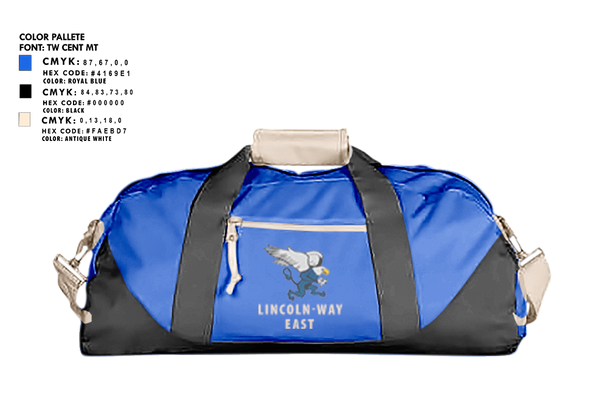 Duffle Bag, Lincoln-Way East, Golf, Teamtime, Team time, sublimation, custom sports apparel, team uniforms, spirit wear, spiritwear, sports uniforms, custom shirts, team store, custom team store, fundraiser sports, apparel fundraiser