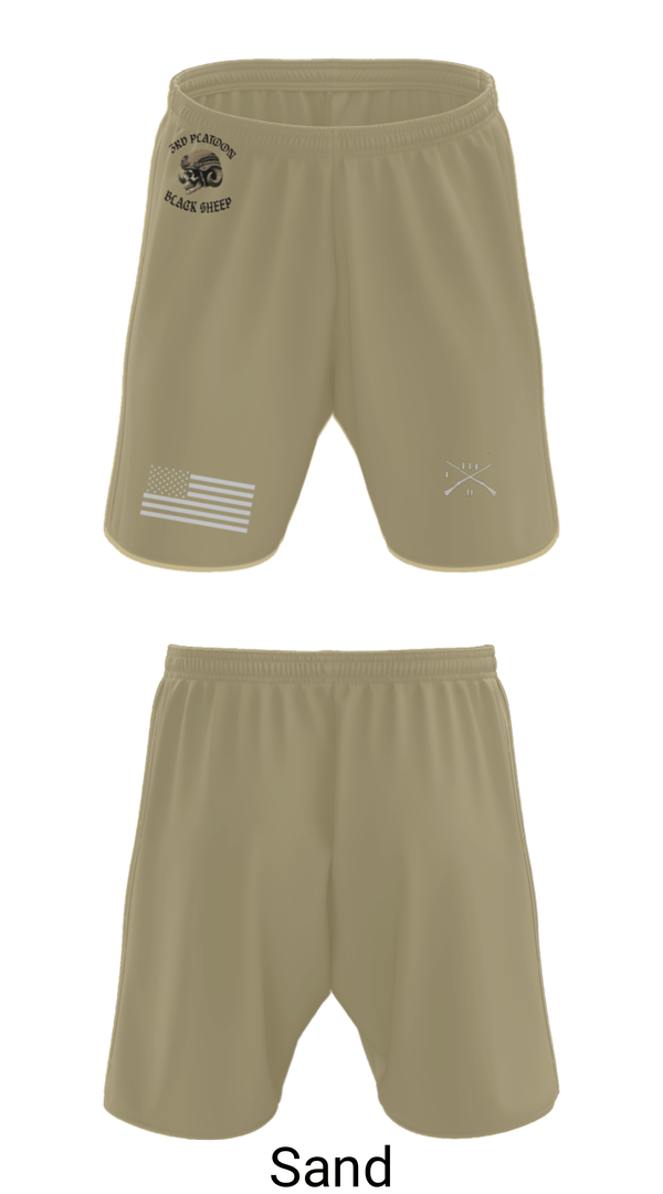 Athletic Shorts With Pockets, 3rd PLT Black Sheep, Army, Teamtime, Team time, sublimation, custom sports apparel, team uniforms, spirit wear, spiritwear, sports uniforms, custom shirts, team store, custom team store, fundraiser sports, apparel fundraiser