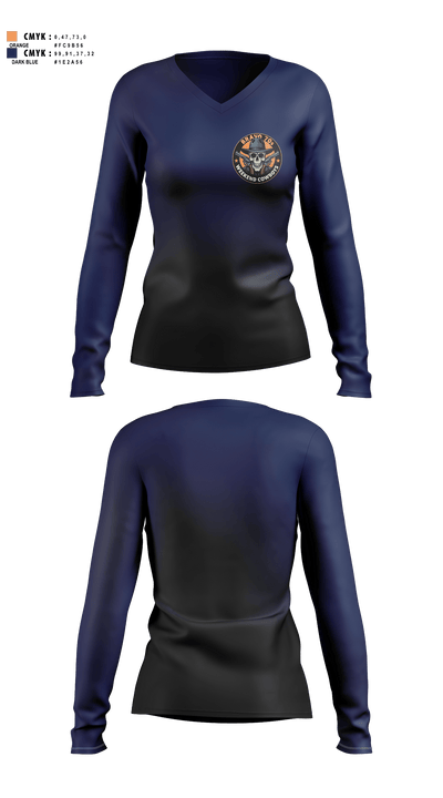 Bravo70s 59867110 Women's Long Sleeve V-neck Shirt - 2 (1)