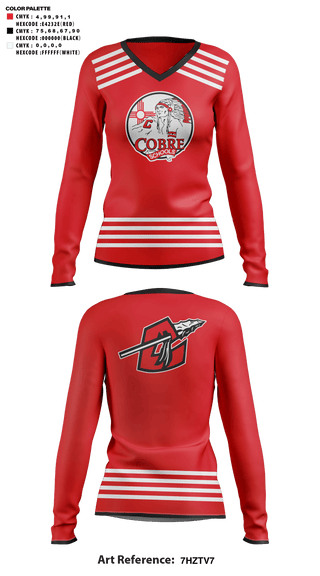 Womens Long Sleeve Vneck Shirt, Cobre High School Cheer, Cheer, Teamtime, Team time, sublimation, custom sports apparel, team uniforms, spirit wear, spiritwear, sports uniforms, custom shirts, team store, custom team store, fundraiser sports, apparel fundraiser