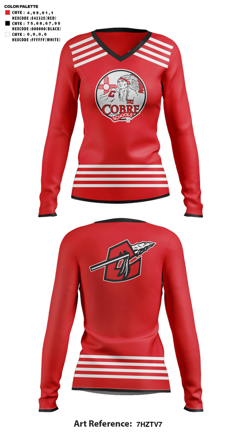 Womens Long Sleeve Vneck Shirt, Cobre High School Cheer, Cheer, Teamtime, Team time, sublimation, custom sports apparel, team uniforms, spirit wear, spiritwear, sports uniforms, custom shirts, team store, custom team store, fundraiser sports, apparel fundraiser