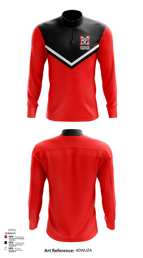Quarter Zip Jacket, Moscow High School Cheer, Cheer, Teamtime, Team time, sublimation, custom sports apparel, team uniforms, spirit wear, spiritwear, sports uniforms, custom shirts, team store, custom team store, fundraiser sports, apparel fundraiser
