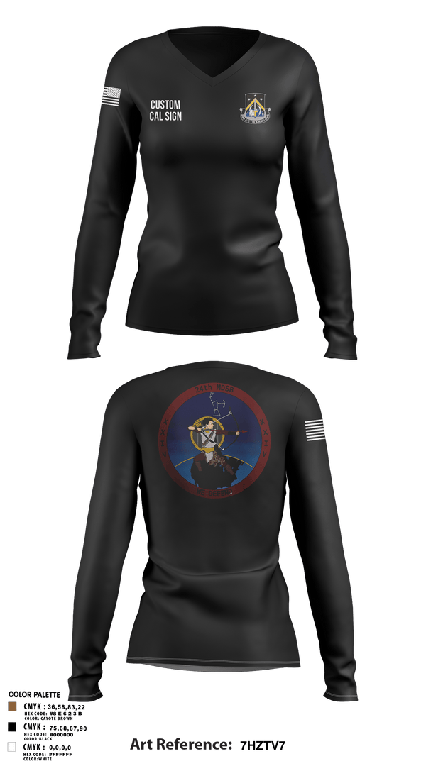 Womens Long Sleeve Vneck Shirt, 24th MDSB, , Teamtime, Team time, sublimation, custom sports apparel, team uniforms, spirit wear, spiritwear, sports uniforms, custom shirts, team store, custom team store, fundraiser sports, apparel fundraiser