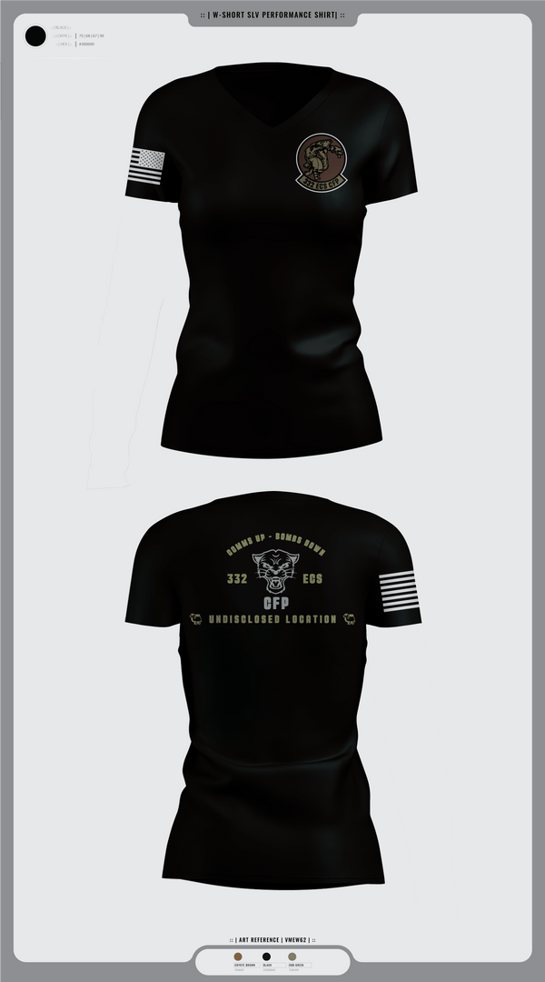 Womens Short Sleeve Vneck Shirt, 332 ECS SCOS, Air Force, Teamtime, Team time, sublimation, custom sports apparel, team uniforms, spirit wear, spiritwear, sports uniforms, custom shirts, team store, custom team store, fundraiser sports, apparel fundraiser