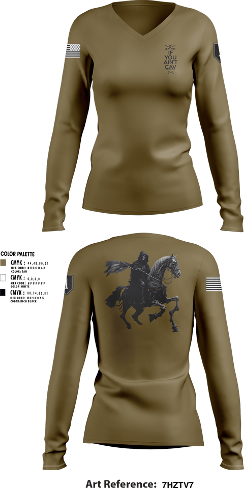 Womens Long Sleeve Vneck Shirt, LongknifeComanche, Army, Teamtime, Team time, sublimation, custom sports apparel, team uniforms, spirit wear, spiritwear, sports uniforms, custom shirts, team store, custom team store, fundraiser sports, apparel fundraiser