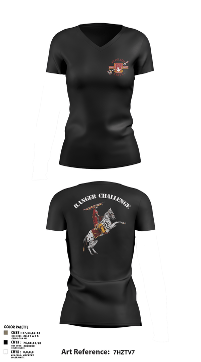 FSU ROTC 91512873 Women's Short Sleeve V-neck Shirt - 6