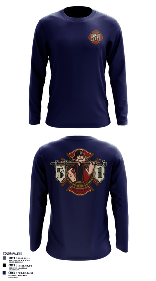 Long Sleeve Performance Shirt, Station 51, Fire Department, Teamtime, Team time, sublimation, custom sports apparel, team uniforms, spirit wear, spiritwear, sports uniforms, custom shirts, team store, custom team store, fundraiser sports, apparel fundraiser