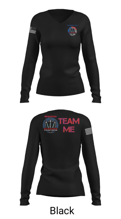 Lady Warriors 17642628 Women's Long Sleeve V-neck Shirt - 35