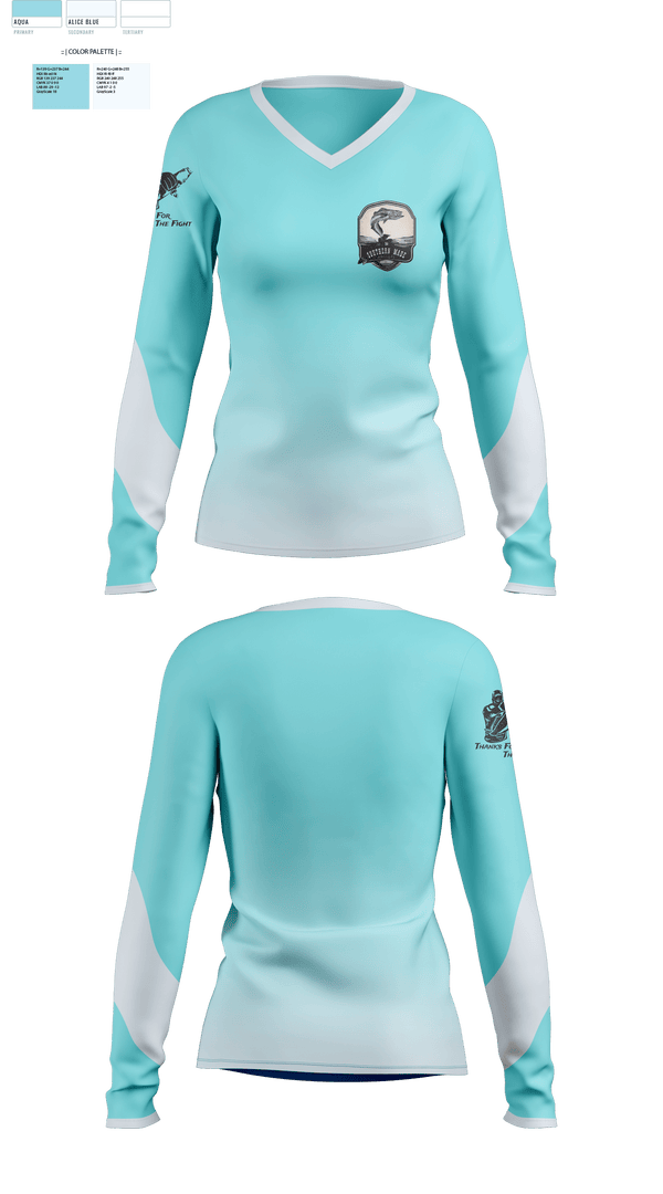 Womens Long Sleeve Vneck Shirt, Fishing, E-Sports, Teamtime, Team time, sublimation, custom sports apparel, team uniforms, spirit wear, spiritwear, sports uniforms, custom shirts, team store, custom team store, fundraiser sports, apparel fundraiser