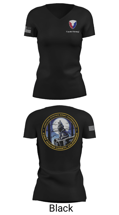 USAG Fort Hunter Liggett 63264859 Women's Short Sleeve V-neck Shirt - 20