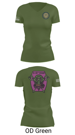 Women's Short Sleeve Vneck Shirt, 3-10 GSAB, Army, Teamtime, Team time, sublimation, custom sports apparel, team uniforms, spirit wear, spiritwear, sports uniforms, custom shirts, team store, custom team store, fundraiser sports, apparel fundraiser
