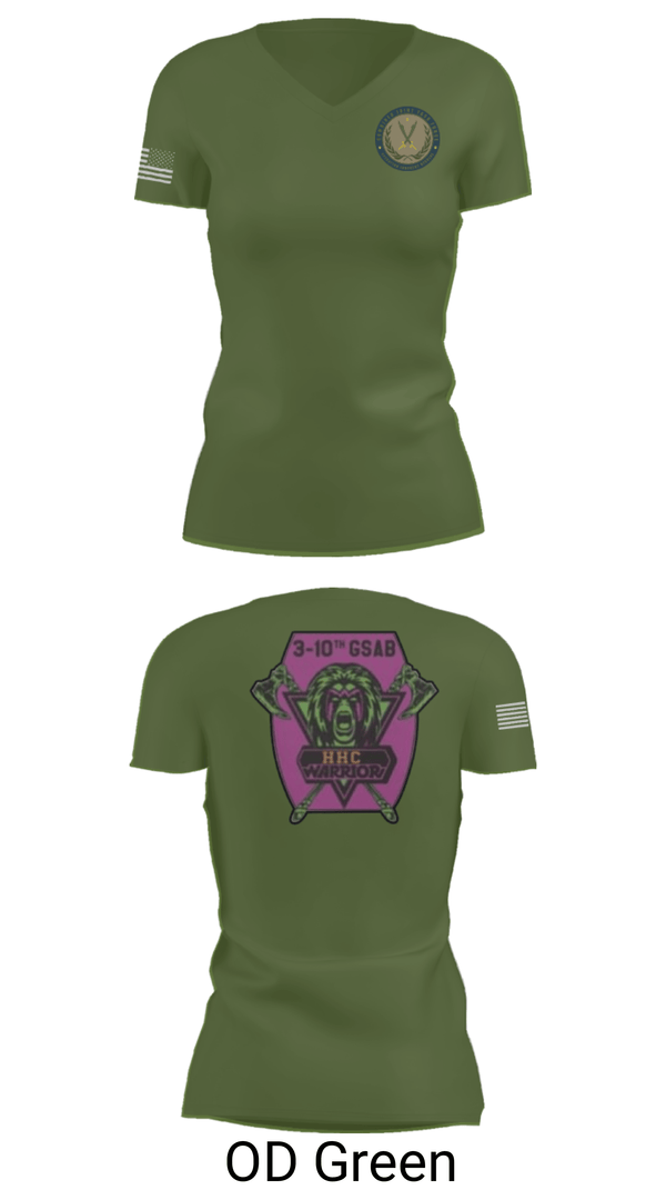Women's Short Sleeve Vneck Shirt, 3-10 GSAB, Army, Teamtime, Team time, sublimation, custom sports apparel, team uniforms, spirit wear, spiritwear, sports uniforms, custom shirts, team store, custom team store, fundraiser sports, apparel fundraiser