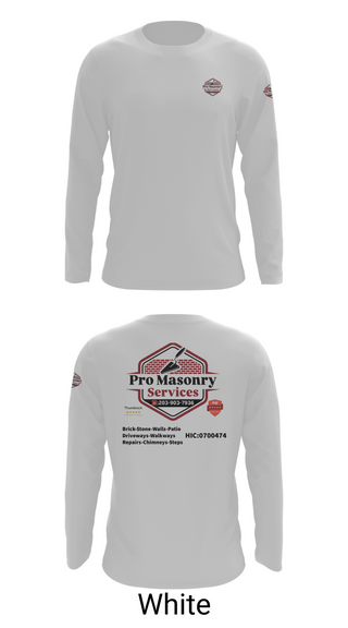 Long Sleeve Performance Shirt, Pro Masonry Services LLC, , Teamtime, Team time, sublimation, custom sports apparel, team uniforms, spirit wear, spiritwear, sports uniforms, custom shirts, team store, custom team store, fundraiser sports, apparel fundraiser