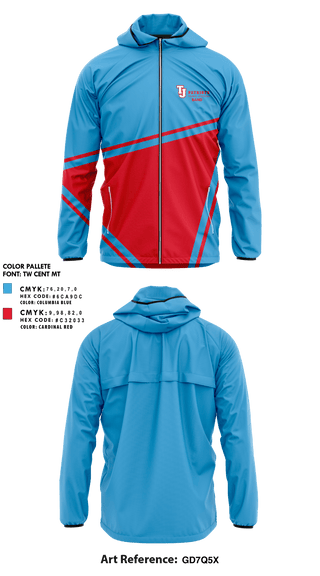 Windbreaker, Thomas Jefferson High School Band, Spirit Store, Teamtime, Team time, sublimation, custom sports apparel, team uniforms, spirit wear, spiritwear, sports uniforms, custom shirts, team store, custom team store, fundraiser sports, apparel fundraiser