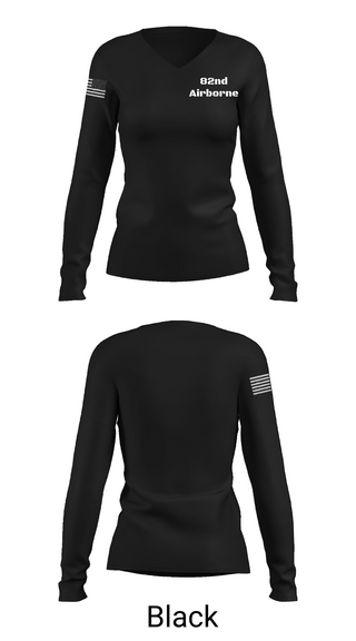 Womens Long Sleeve Vneck Shirt, 82nd Airborne, Army, Teamtime, Team time, sublimation, custom sports apparel, team uniforms, spirit wear, spiritwear, sports uniforms, custom shirts, team store, custom team store, fundraiser sports, apparel fundraiser