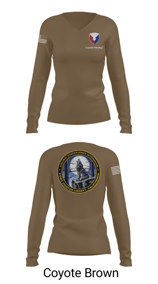 Women's Long Sleeve Vneck Shirt, USAG Fort Hunter Liggett, Army, Teamtime, Team time, sublimation, custom sports apparel, team uniforms, spirit wear, spiritwear, sports uniforms, custom shirts, team store, custom team store, fundraiser sports, apparel fundraiser
