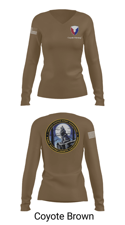 USAG Fort Hunter Liggett 63264859 Women's Long Sleeve V-neck Shirt - 15