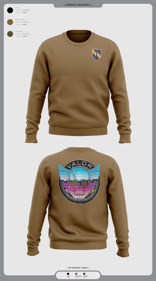 Crew Neck Sweatshirt, VALOR CO. 5BN, 1SFAB, Army, Teamtime, Team time, sublimation, custom sports apparel, team uniforms, spirit wear, spiritwear, sports uniforms, custom shirts, team store, custom team store, fundraiser sports, apparel fundraiser