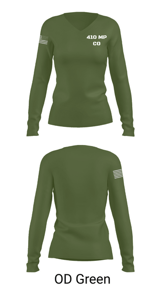 Womens Long Sleeve Vneck Shirt 1, 410 MP CO, Army, Teamtime, Team time, sublimation, custom sports apparel, team uniforms, spirit wear, spiritwear, sports uniforms, custom shirts, team store, custom team store, fundraiser sports, apparel fundraiser