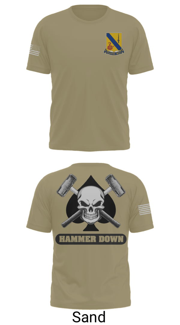 Old School Cotton Feel Shirt, 2-14 CAV ACE HIGH, Army, Teamtime, Team time, sublimation, custom sports apparel, team uniforms, spirit wear, spiritwear, sports uniforms, custom shirts, team store, custom team store, fundraiser sports, apparel fundraiser