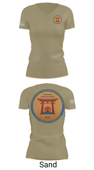 Womens Short Sleeve Vneck Shirt, 835th Transportation BN, Army, Teamtime, Team time, sublimation, custom sports apparel, team uniforms, spirit wear, spiritwear, sports uniforms, custom shirts, team store, custom team store, fundraiser sports, apparel fundraiser