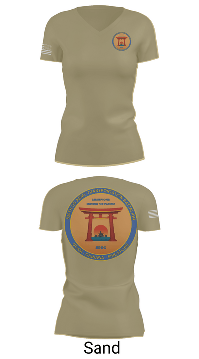 835th Transportation BN 83233683 Women's Short Sleeve V-neck Shirt - 88